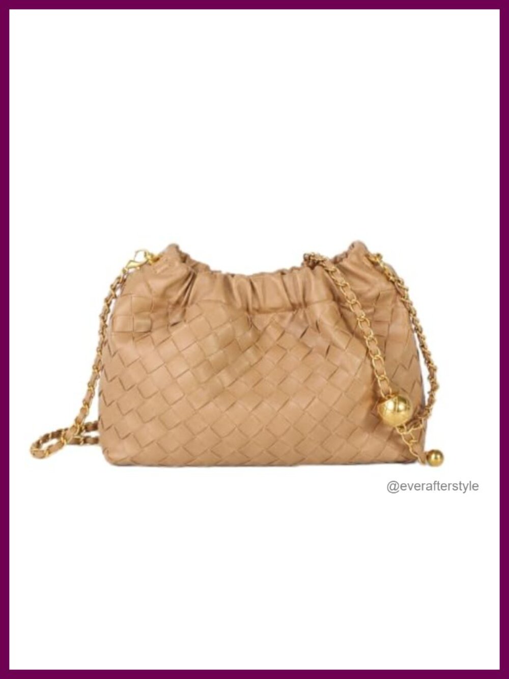 Woven Crossbody Bag Faux Leather Women Evening Purse Chain Shoulder
